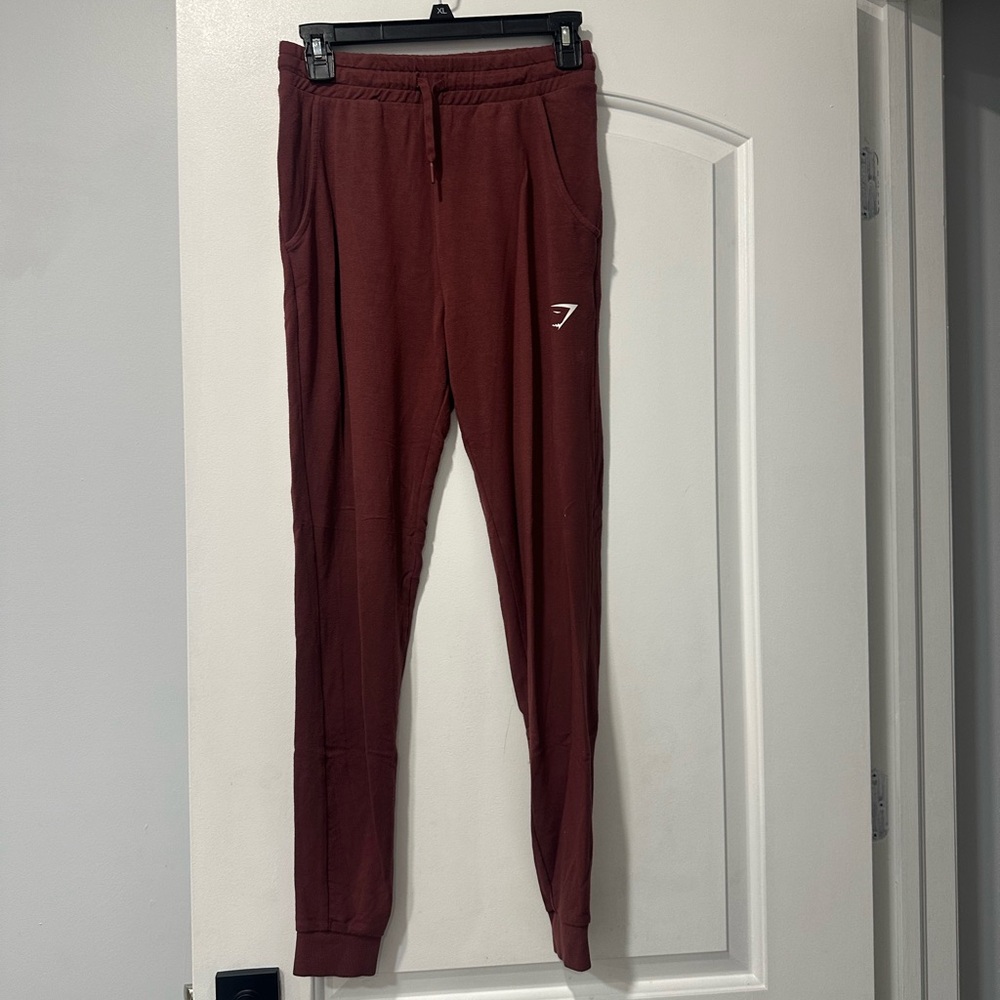Gymshark Maroon Joggers with Logo